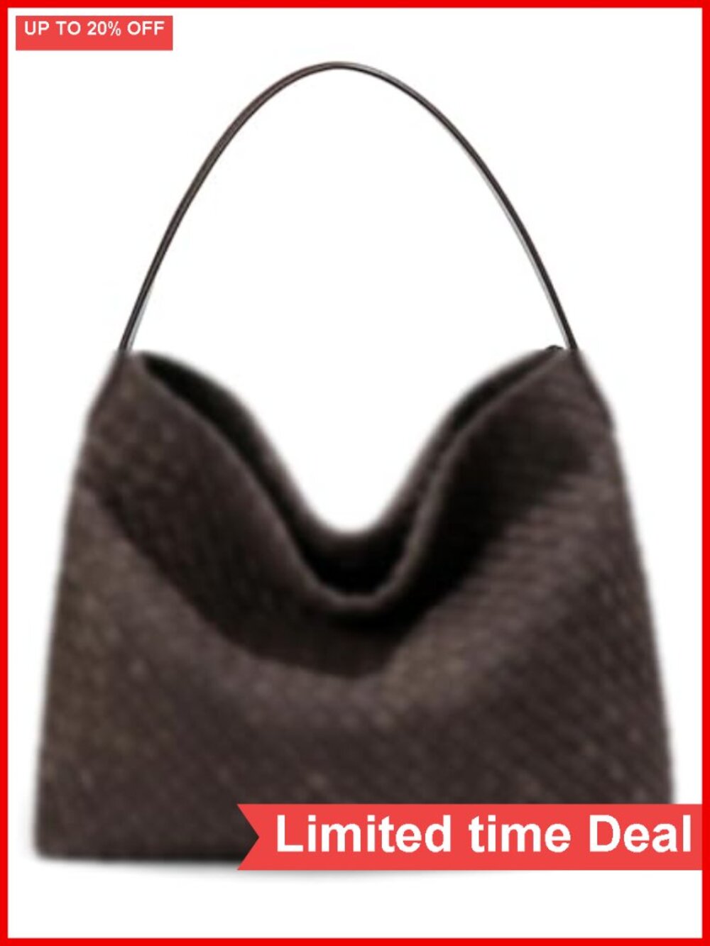 Woven Faux Suede Hobo Shoulder Bag Tote Satchel